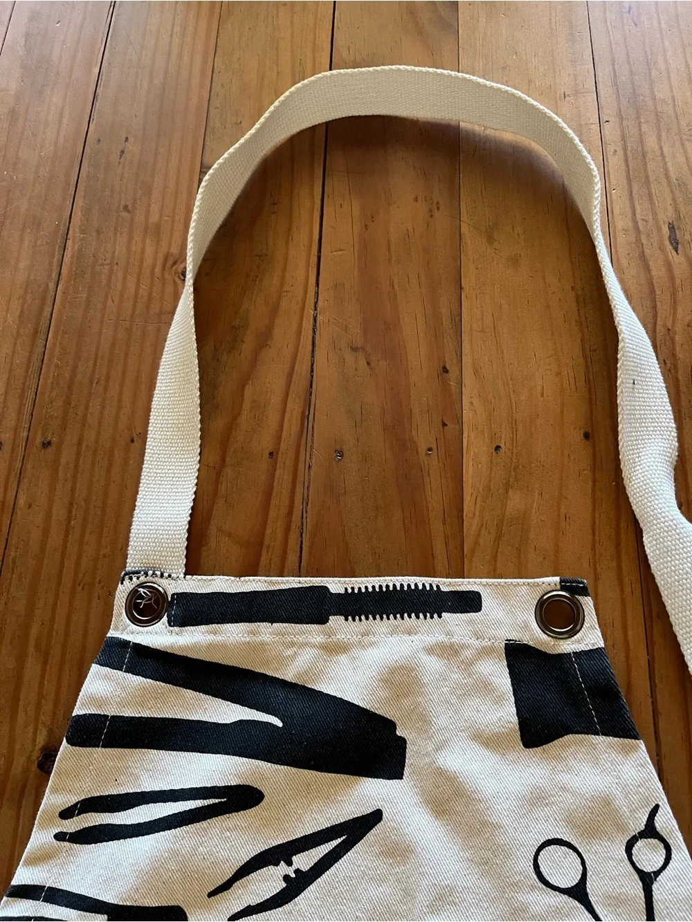 Black & Cream Canvas Hair DresserStylist Print Kitchen or Work Apron